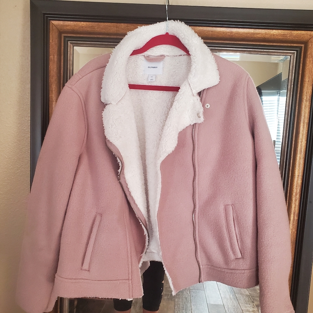 Old Navy Sherpa line Moto Pink XXL